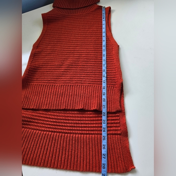 Banana Republic Textured Sleeveless Tutleneck XS Orange Red - Picture 6 of 7